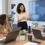 Formación en inteligencia artificial para empresas: del curso aislado a la adopción real 2 Formación en IA para empresas con un equipo realizando un taller práctico